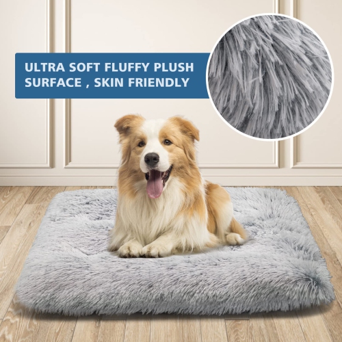 Dog Bed Crate Pad,Kennel Pad,Dog Beds Mats for Large Dogs,Suitable for Large-Sized Dogs,Soft Plush,Good for Sleep & Anti-Anxiety,Washable