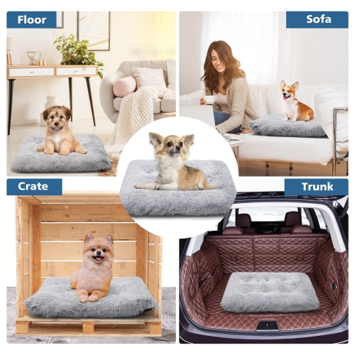 Dog Bed Crate Pad,Kennel Pad,Dog Beds Mats for Medium Dogs,Suitable for Small and Medium-Sized Dogs,Soft Plush,Good for Sleep & Anti-Anxiety,Washable