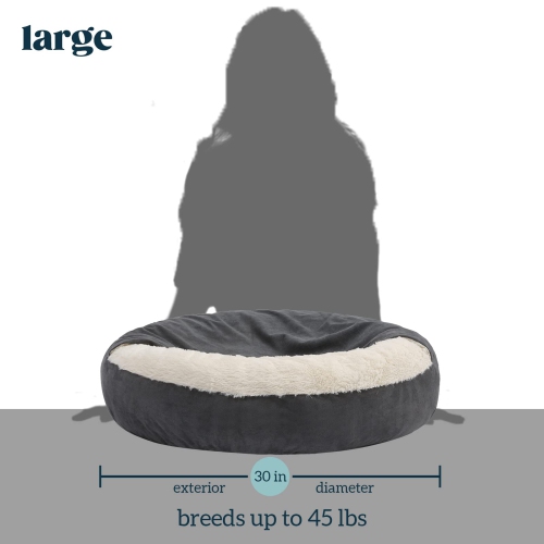 Cozy Cave Dog Bed for Medium Dogs Up to 45lbs - Washable Burrow Puppy Beds with Blanket Attached - Covered Dog Cave Bed with Anti-Slip Bottom -