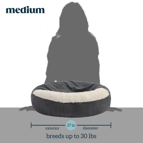 Cozy Cave Dog Bed for Small Dogs Up to 30lbs - Washable Burrow Puppy Beds with Blanket Attached - Covered Dog Cave Bed with Anti-Slip Bottom -