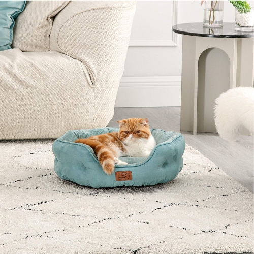 Small Dog Bed, Round Pet Bed for Cats and Small Dogs – Machine Washable Cat Beds - Anti-Slip Bottom - All Season Ultra Soft Cat & Dog Cushion Bed -