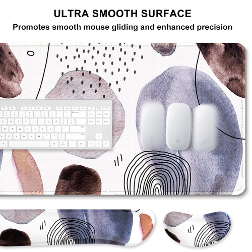 Keyboard Mouse Pad Set, XXL Large Desk Pad+Keyboard Wrist Rest+Mouse Wrist Cushion Support, Ergonomic Memory Foam, 35.5" x 15.7" Extended Mousepad,