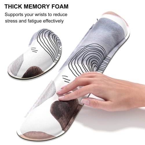 Keyboard Mouse Pad Set, XXL Large Desk Pad+Keyboard Wrist Rest+Mouse Wrist Cushion Support, Ergonomic Memory Foam, 35.5" x 15.7" Extended Mousepad,