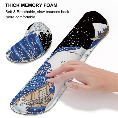 Keyboard Mouse Pad Set, XXL Large Desk Pad+Keyboard Wrist Rest+Mouse Wrist Cushion Support, Ergonomic Memory Foam, 35.5" x 15.7" Extended Mousepad,