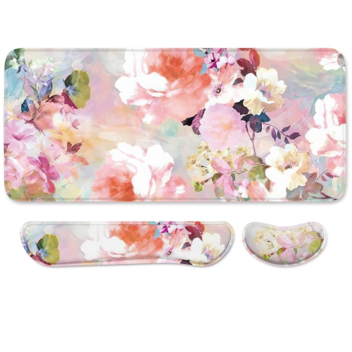 HLD  Keyboard Mouse Pad Set, Xxl Large Desk Pad+Keyboard Wrist Rest+Mouse Wrist Cushion Support, Ergonomic Memory Foam, 35.5" X 15.7" Extended