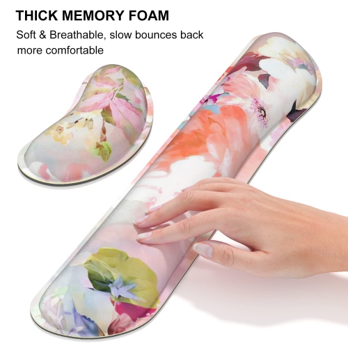 Keyboard Mouse Pad Set, XXL Large Desk Pad+Keyboard Wrist Rest+Mouse Wrist Cushion Support, Ergonomic Memory Foam, 35.5" x 15.7" Extended Mousepad,