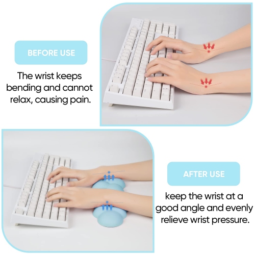 Cloud Keyboard Wrist Rest, Soft Leather Memory Foam Wrist Support/Cushion for Easy Typing and Pain Relief, Egronomic Anti-Slip Computer Palm Rest for