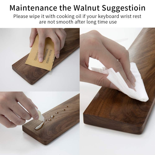 Walnut Wooden Keyboard Wrist Rest Vaydeer Ergonomic Gaming Desk Tenkeyless 87 Key Wrist Pad Support for Computer，Laptop Easy Typing Pain Relief