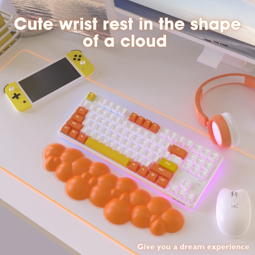 Gaming Keyboard Wrist Rest Pad,Memory Foam Keyboard Palm Rest, Ergonomic Hand Rest,Wrist Rest for Computer Keyboard,Laptop,Mac,Lightweight for Easy