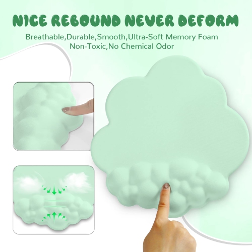 Gaming Mouse Pad Wrist Rest,Ergonomic Cloud Wrist Rest Mousepad with Gel Memory Foam,Non-Slip Rubber Base,Comfortable Mouse Pad for Home