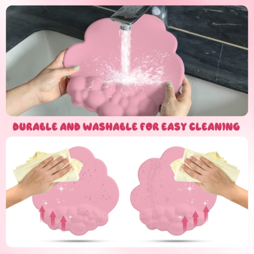 Gaming Mouse Pad Wrist Rest,Ergonomic Cloud Wrist Rest Mousepad with Gel Memory Foam,Non-Slip Rubber Base,Comfortable Mouse Pad for Home