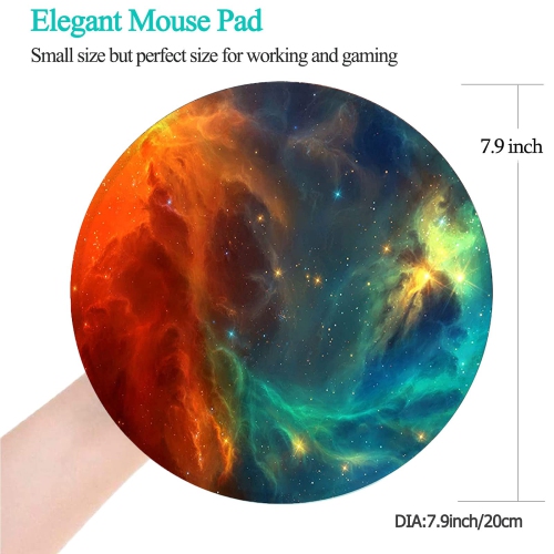 Mouse Pad Non-Slip Rubber Base Mousepad with Stitched Edge Gaming Round Mouse Pads 7.87 x 7.87 Inch