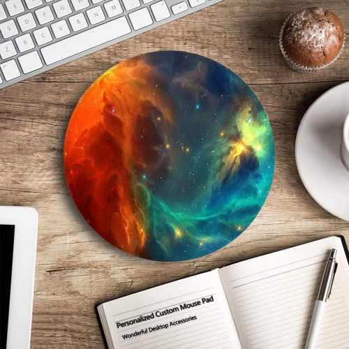 Mouse Pad Non-Slip Rubber Base Mousepad with Stitched Edge Gaming Round Mouse Pads 7.87 x 7.87 Inch