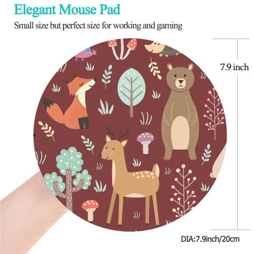 Mouse Pad Non-Slip Rubber Base Mousepad with Stitched Edge Premium-Textured Mouse Mat Gaming Round Mouse Pads 7.87 x 7.87 Inch