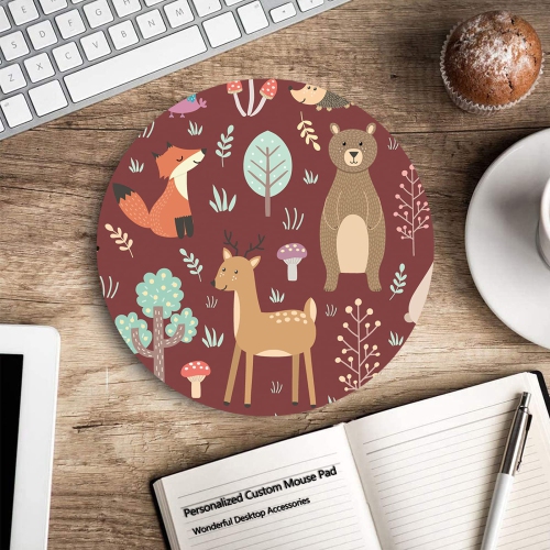 Mouse Pad Non-Slip Rubber Base Mousepad with Stitched Edge Premium-Textured Mouse Mat Gaming Round Mouse Pads 7.87 x 7.87 Inch