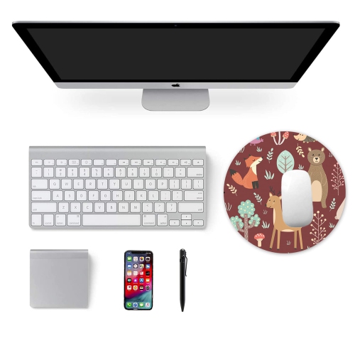 Mouse Pad Non-Slip Rubber Base Mousepad with Stitched Edge Premium-Textured Mouse Mat Gaming Round Mouse Pads 7.87 x 7.87 Inch