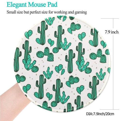 Mouse Pad Cute Cactus Pattern Premium-Textured Mouse Mat Gaming Mouse Pad Non-Slip Rubber Base Mousepad with Delicate Stitched Edge for Laptop,