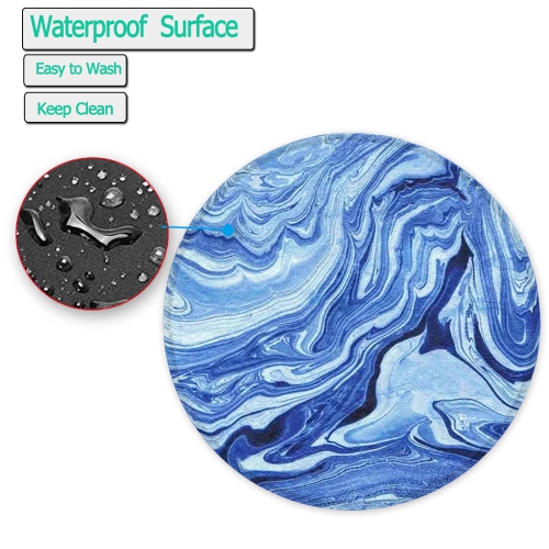 Mouse Pad, Non-Slip Rubber Base Mousepad with Stitched Edge, Gaming Round Mouse Pads, Waterproof Office Mouse Pad, Small Size 7.87 x 7.87 Inch, Blue