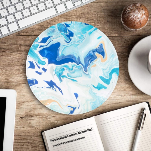 Mouse Pad Non-Slip Rubber Base Mousepad with Stitched Edge Premium-Textured Mouse Mat Gaming Round Mouse Pads 7.87 x 7.87 Inch