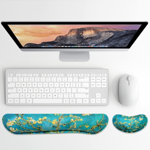 Enlarge Keyboard Wrist Rest Pad,Memory Foam Set Wrist Cushion Support for Easy Typing & Pain Relief,Mouse Wrist Pad, Anti-Slip Wrist Support for