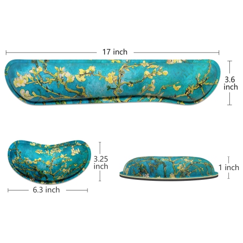 Enlarge Keyboard Wrist Rest Pad,Memory Foam Set Wrist Cushion Support for Easy Typing & Pain Relief,Mouse Wrist Pad, Anti-Slip Wrist Support for