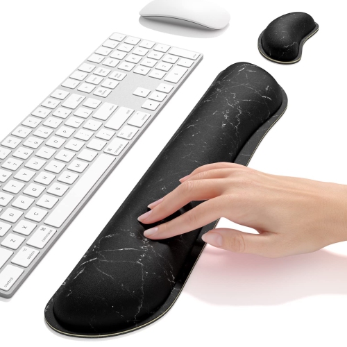 Enlarge Keyboard Wrist Rest Pad,Memory Foam Set Wrist Cushion Support for Easy Typing & Pain Relief,Mouse Wrist Pad, Anti-Slip Wrist Support for