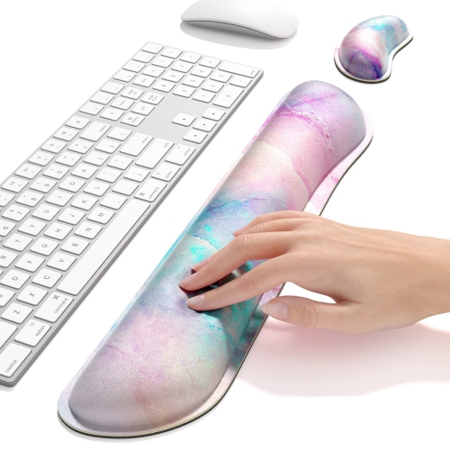 Enlarge Keyboard Wrist Rest Pad,Memory Foam Set Wrist Cushion Support for Easy Typing & Pain Relief,Mouse Wrist Pad, Anti-Slip Wrist Support for