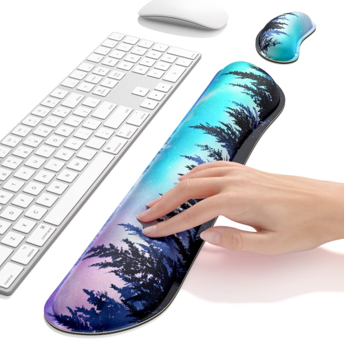 Enlarge Keyboard Wrist Rest Pad,Memory Foam Set Wrist Cushion Support for Easy Typing & Pain Relief,Mouse Wrist Pad, Anti-Slip Wrist Support for