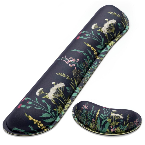 HLD  Enlarge Keyboard Wrist Rest Pad, Memory Foam Set Wrist Cushion Support for Easy Typing & Pain Relief, Mouse Wrist Pad, Anti-Slip Wrist Support For