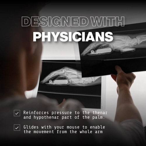 Carpio 2.0 - Right-Handed Truly Ergonomic Wrist Rest for Mouse, Carpal Tunnel Support, Pain Relief, Anti-Fatigue, Easy Glide, Sleek, Office,