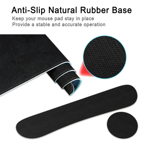 Grand tapis de souris 4-en-1, repose-poignet, long tapis de souris de jeu avec repose-poignets, tapis de bureau ergonomique antidérapant pour le