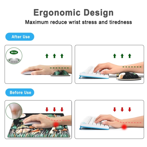 Grand tapis de souris 4-en-1, repose-poignet, long tapis de souris de jeu avec repose-poignets, tapis de bureau ergonomique antidérapant pour le