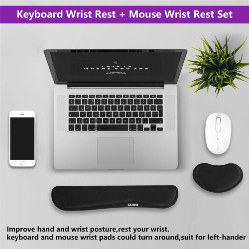 Keyboard Wrist Rest Pad & Mouse Wrist Rest Support for Gaming Computer Laptop, Memory Foam Set for Easy Typing & Relief Getting Hand Hurt and Carpal