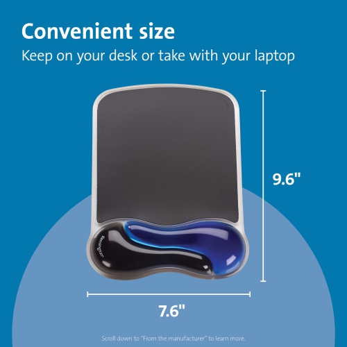 Duo Gel Mouse Pad Wrist Rest - Black/Blue, 9.625 * 6.625 inches