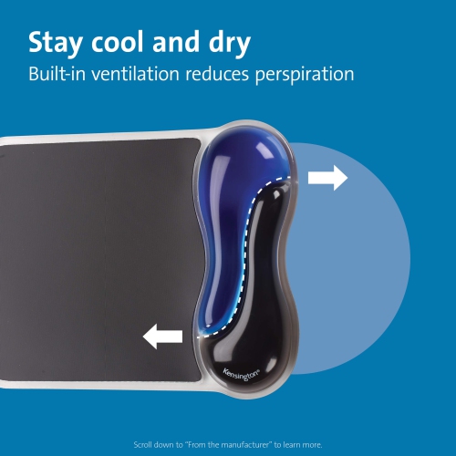 Duo Gel Mouse Pad Wrist Rest - Black/Blue, 9.625 * 6.625 inches