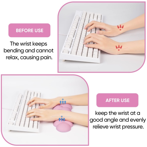 Cloud Keyboard Wrist Rest, Soft Leather Memory Foam Wrist Support/Cushion for Easy Typing and Pain Relief, Egronomic Anti-Slip Computer Palm Rest for