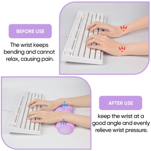 Cloud Keyboard Wrist Rest, Soft Leather Memory Foam Wrist Support/Cushion for Easy Typing and Pain Relief, Egronomic Anti-Slip Computer Palm Rest for