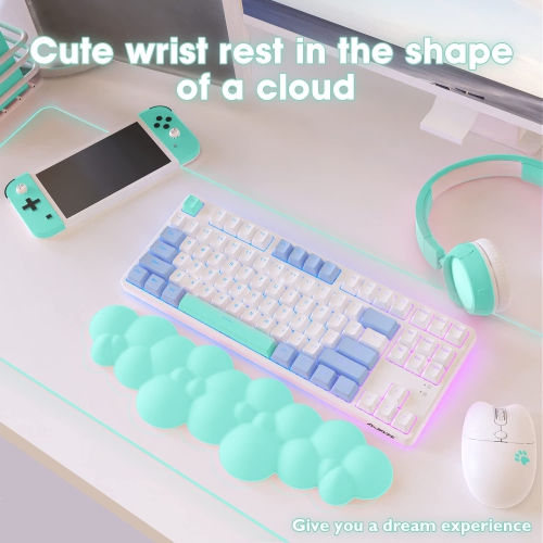 Gaming Keyboard Wrist Rest Pad,Memory Foam Keyboard Palm Rest, Ergonomic Hand Rest,Wrist Rest for Computer Keyboard,Laptop,Mac,Lightweight for Easy