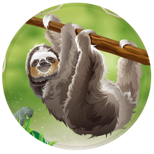 HLD  Mouse Pad, Cute Sloth Pattern Round Mouse Pads, Non-Slip Rubber Base Mousepad \w Delicate Stitched Edge, Gaming Mouse Pad for Laptop, Computer &