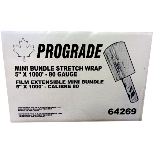 Prograde 12 Pack - 5" X 1000' Roll - 80 Gauge Thick, Mini Stretch Packing Wrap With Handle For Pallet Wrap, Moving Supplies, Industrial Strength -