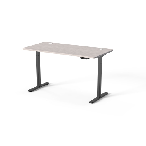 Ergoloop Oak - Black Dual motor electric Sit - Stand desk 59" x 29.5" top with memory adjustments, timer and anti-collision system built on top notch