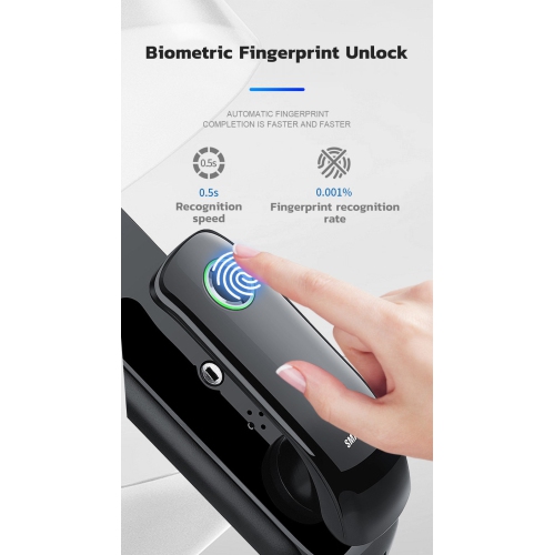 ISPEKTRUM iSM08 Biometric Smart Door Lock with Keypad Keyless Entry Fingerprint Door Handlesets, Passcodes, Keys Unlock for Home, Apartment, Office,
