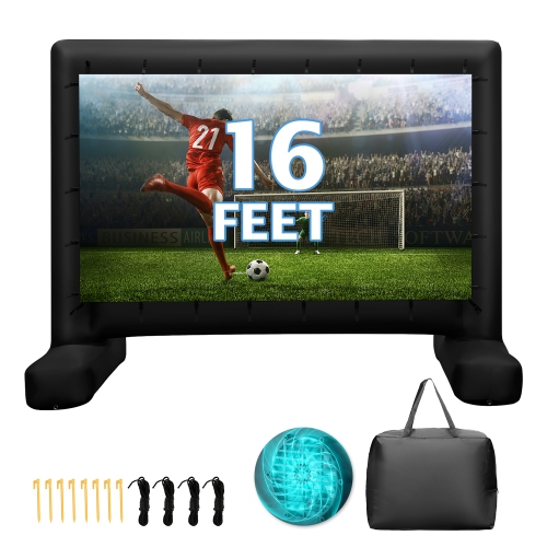 Gymax 16 Ft Inflatable Movie Screen Outdoor Projector Screen w/ Air Blower Carry Bag