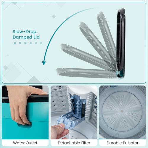 Gymax 7.7 lbs Full Automatic Washing Machine 0.78 Cu.ft Compact Washer & Spinner Combo