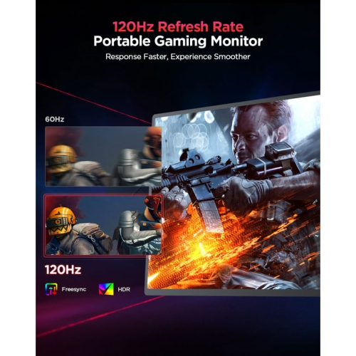 Refurbished Excellent UPERFECT 120HZ Gaming Monitor 16" 2K QHD Laptop Monitor for PS5, Xbox, Nintendo Switch, HDR FreeSync