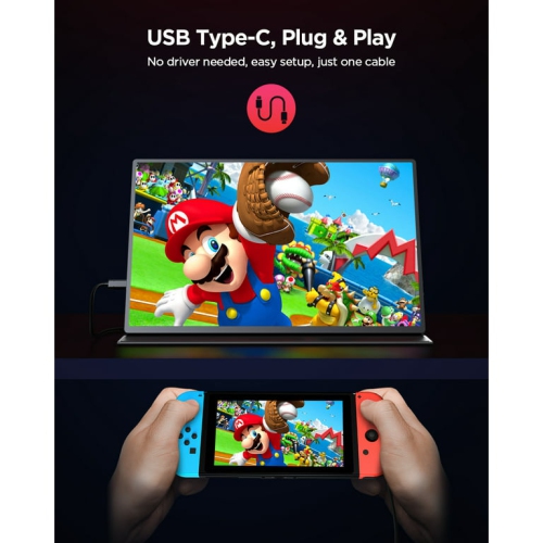 Refurbished Excellent UPERFECT 120HZ Gaming Monitor 16" 2K QHD Laptop Monitor for PS5, Xbox, Nintendo Switch, HDR FreeSync