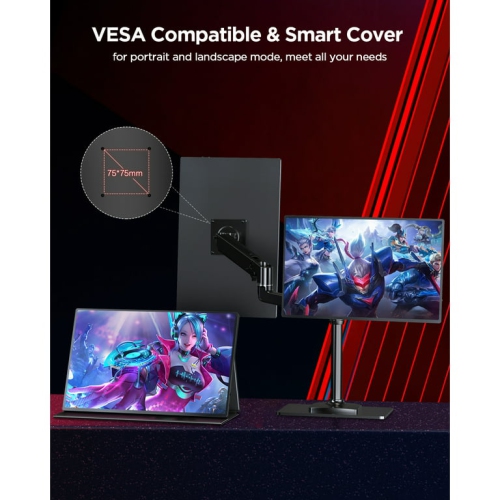 Refurbished Excellent UPERFECT 120HZ Gaming Monitor 16" 2K QHD Laptop Monitor for PS5, Xbox, Nintendo Switch, HDR FreeSync