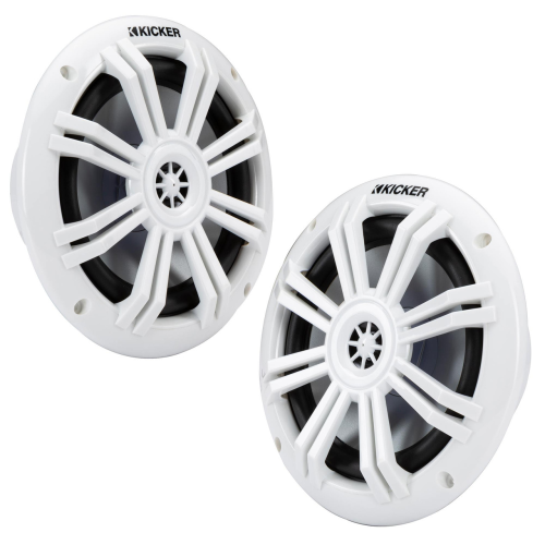 KICKER  49Km604W Km60 6.5-Inch (160Mm) Marine Coaxial Speakers With 1/2-Inch (13Mm) Tweeters, White, 4-Ohm Best Buy bestie