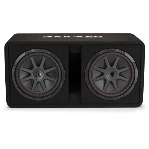 Kicker 48DCVR122 CompVR 12" dual subwoofers in vented box, 2-ohm, RoHS Compliant