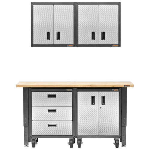 Gladiator Wall GearBox Steel Cabinet (GAWG28FDYG) - Silver Tread